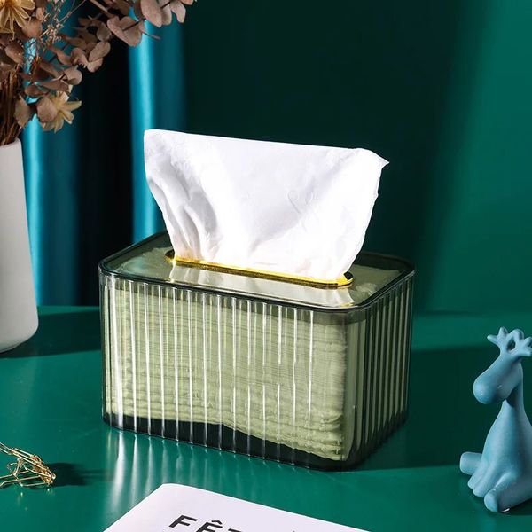 Boîte de serviette en papier de style luxueuse légère maison maison créative de papier dessiné de printemps dessin sur table de thé haut de gamme