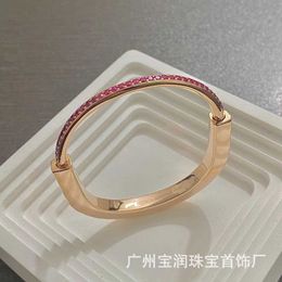 Luxury Luxury Tiffayss New Lock Series Rose Gold Pink Diamond Bracelet Fashion Simple R9ZH