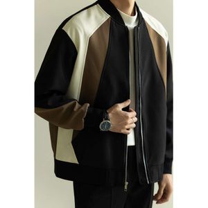 Veste de baseball légère de style mature, nouvelle version coréenne du printemps et de l'automne pour hommes, veste de marque tendance décontractée en patchwork de couleurs contrastées