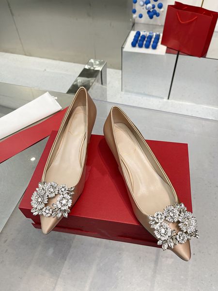 Zapatos de tacón alto con diamantes de imitación y flor de boca ligera, tacón para mujer, nuevos fusibles chinos 2022