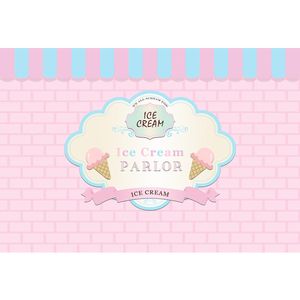 Fondo de helado de pared de ladrillo rosa claro impreso recién nacido accesorios de baño para bebé personalizado niños fiesta de cumpleaños fotomatón fondo