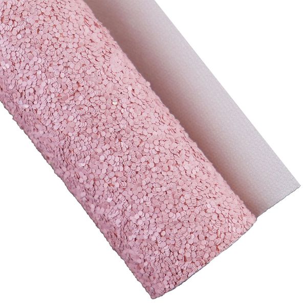 Tela brillante de color rosa rosa claro con cuero de respaldo elástico de sarga para arcos de costura artesanal Diy f0154