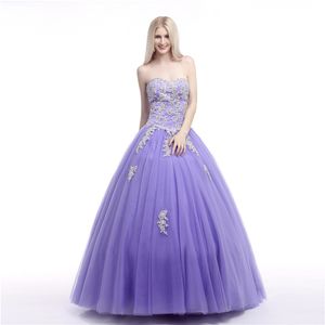 Robe de bal violet clair robe de bal nouveauté robes de Quincenare avec appliques paillettes brillantes robes de bal