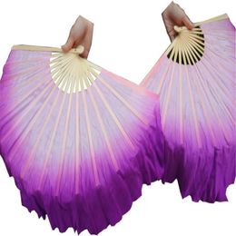 violet-violet léger 1 paire 30 cm bambou 10cm de danse chinoise fanfluffle 2 couches réel flowy silk304w