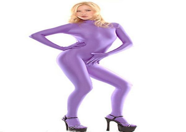 Catsuit unisex de spandex Zentai de Lycra sexy morado claro SXXLWhole8231119