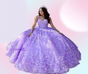Light Purple Vestido de 15 anos quinceanera jurken 2022 vlinderapparaat zoet 16 kweek xv prom jurken2298597