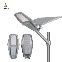 Lautres de rue solaires Light 100W 200W 300W 400W Série d'éclairage extérieur LED SMD2835 Aluminium IP65 étanche avec télécommande et poteau