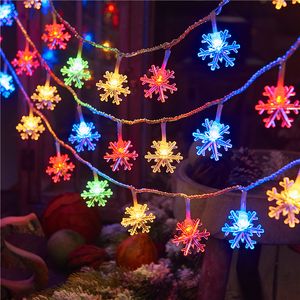 Guirlande lumineuse LED étoiles de neige de noël, boîte à piles transfrontalière, lumières clignotantes, lumières décoratives de vacances