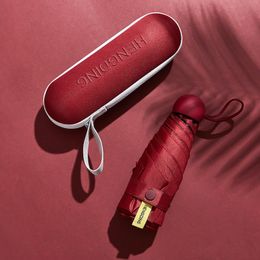 Licht Parasol Vrouwelijke UV Waterdichte Paraplu Zak Zonnebrandcrème Dames Paraplu Draagbare Mini Leuke Capsule Paraplu Paraguas 210223