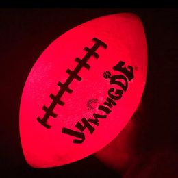 Allumez le ballon de Football américain LED taille 6 brille dans le ballon de Rugby sombre Match de nuit ballon d'entraînement brillant pour les enfants jeunes 240112