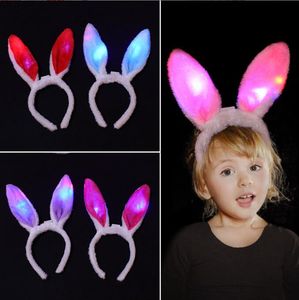 Light-Up Bunny Rabbit Ears Hoofdband Gloeiende Led-haarband voor bruiloft Verjaardag Halloween Holiday Party Hoofddeksels Geschenken