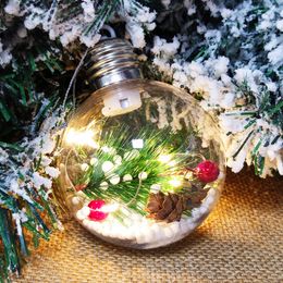Licht kerstballen op ornamenten transparant plastic hangende bal Xmas Baubbles Nieuwjaar woningdecoratie