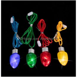 Allumez les colliers de Noël BB Collier clignotant LED pour accessoire de Noël Faveurs de fête Vacances Nouvel An Décorations Fournitures Drop Deliv Dhzqt