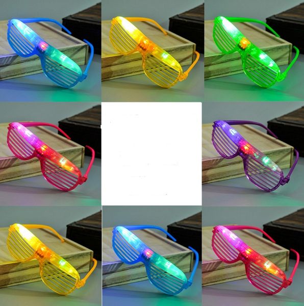 Light Up Glow Shutter Glasses LED Shades Flashing luminoso Rave Wedding Hen Night Fancy Dress Concierto Cheer atmósfera apoyos regalo festivo