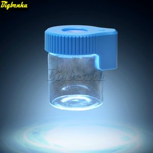 LED Luchtdicht Waterdicht Vergrootglas Plastic Glas Opslag Stash Jar Viewing Container 155 ml Vacuümverbinding Plastic Pil Box Case Fles