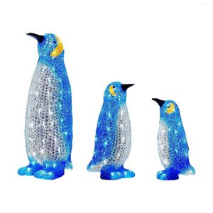Allumez la statue de nouveauté de figurine d'éclairage de pingouin pour l'ornement de décor de jardin