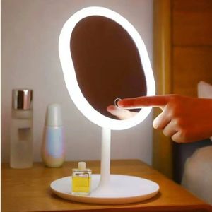 Verlichting uw schoonheidsroutine -LED -cosmetische spiegel met dimbare roterende en geheugenfuncties USB Monoch met 231221