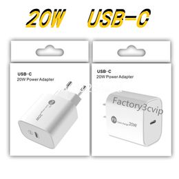 Lichtgewicht USBC Type c PD-wandlader 18W 20W Snel snel opladen Eu US-wisselstroomadapter voor iPhone 11 12 13 14 Pro Max met doos M1