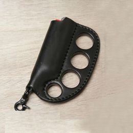 Housse pour briquet, cuir de tigre, attelle à quatre doigts, attelle de main pour équipement d'auto-défense 5724