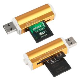 Lichter gevormd alles in één USB 2.0 Multi-geheugenkaartlezer voor Micro MMC SDHC MS met retailpakket