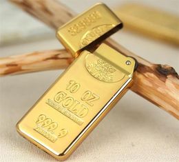 Lighters Cigarette Accessories Fashion Gold Bar Torche Forme Butane Gas Roue métal inventaire plus léger entier6594298