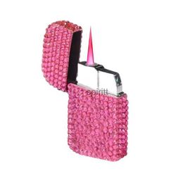 Aanstekers Leuke Strass Aansteker Roze Vlam Jet Torch Aansteker Dames Sigarettenaansteker Gadget Mooie Aansteker Butaan Opblaasbare Aansteker YQ240124