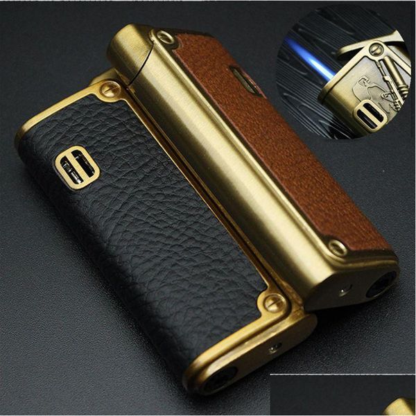 Lighters Geuthesine Leather Cigar Punch Rechargeable Messieurs à vent de la vent