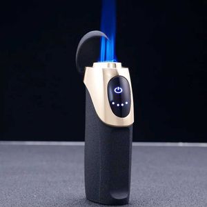 Aanstekers JOBON Nieuwe Blue Flame drievoudige aansteker Winddichte aanraaksensor Ontsteking LED Power Display Geen gas