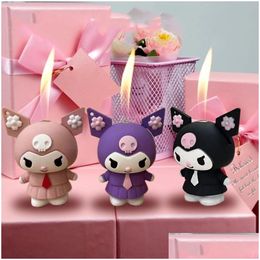 Aanstekers Kawai Leuke Cartoon Aansteker Creatieve Opblaasbare Butaan Winddichte Zaklamp Hanger Mini Roken Accessoires Meisje Gift Drop Deli Dh8Fz