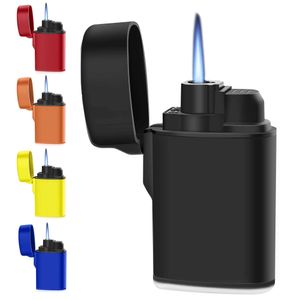 Lighters Mini lampe à cigare Spray lampe de poche à l'épreuve du vent et à la flamme bleue rechargeable Lampe à gaz butane S24513