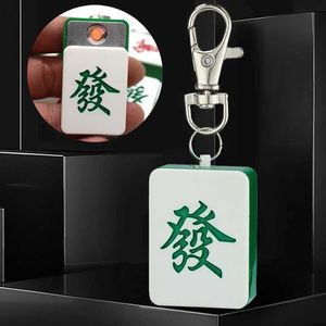 Encendedores, nuevo y creativo estilo Mahjong, encendedor USB, accesorios de llavero portátil, arco a prueba de viento, entretenimiento divertido, juguetes para fumar