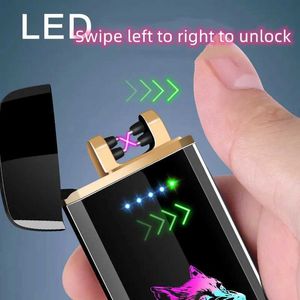 Aanstekers nieuwe intelligente inductie dual boog plasma elektrisch licht USB licht innovatieve zijslip ontsteking gepersonaliseerd aangepast licht Q240522