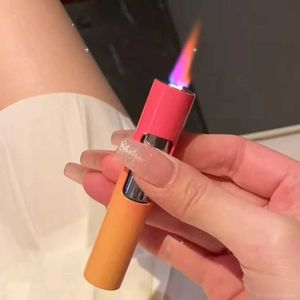 Encendedores Nuevo tipo de rotulador Antorcha Turbo Butano Sin encendedor de gas Metal A prueba de viento Rojo Fuego Dispositivos portátiles para cigarros para hombres y mujeres