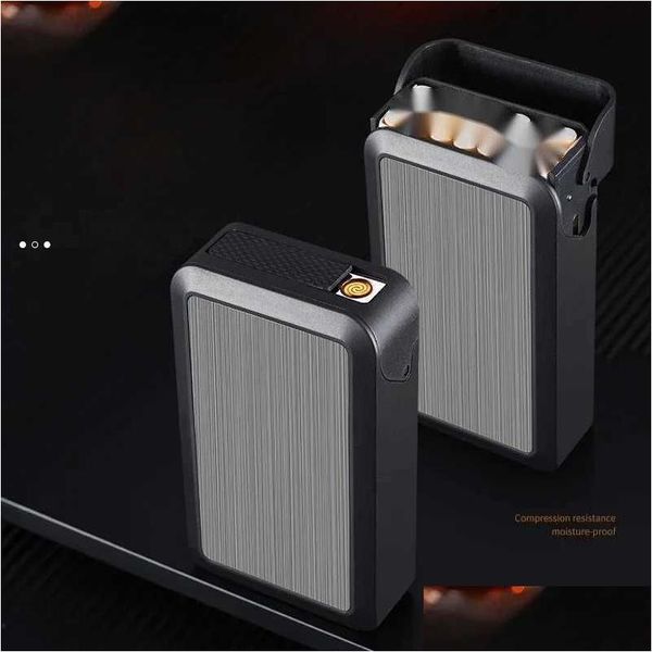 Lighters New Sliding ER Cigarette Carette Lighter Portable Portable 20 Pack résistant à l'humidité et à l'épreuve de rangement créatif Drop Drop Livraison H OTAMW