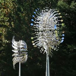 Encendedores Patio Jardín Césped Decoración al aire libre Colectores de viento únicos Molino de viento de metal cinético mágico Spinner Colectores de viento solares