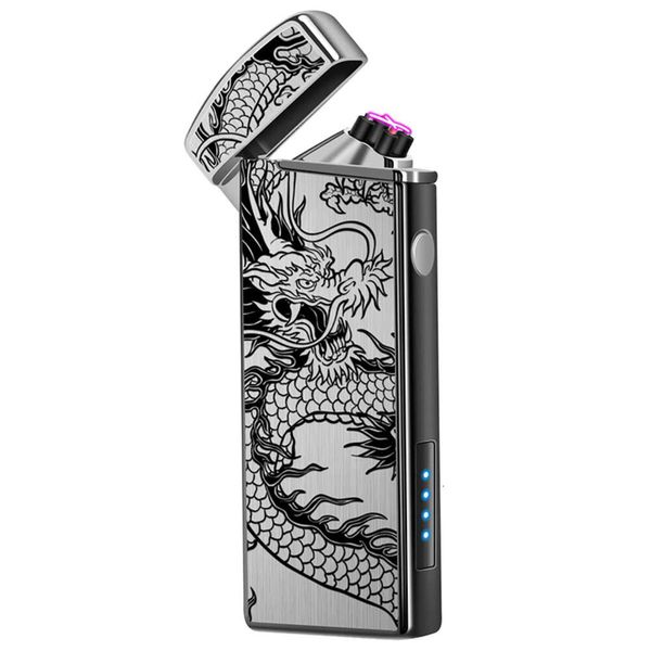 Lighters Smoking Accessories Black Dragon Hot Sale, Small Slim sans flamme USB Plasma personnalisé Plasma Rechargeable