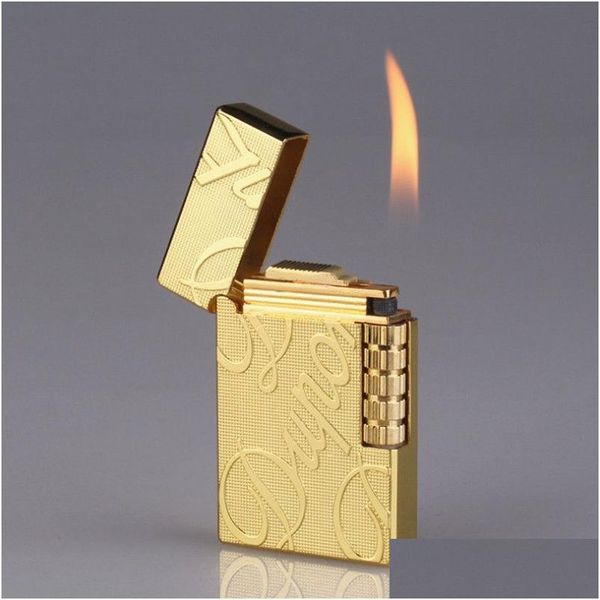 Lighters Sound Light Griding Wheel Cigarette Creative Torch Men Metal Gas Butane Butane Flame pour la livraison de gouttes cadeaux Home Garde Dhqhi