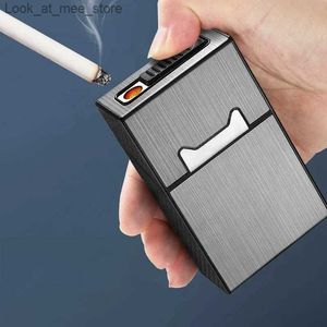 Aanstekers De nieuwe design sigarendoos met lichtere jas Sigaret-type opbergdoos biedt plaats aan 20 duurzame USB-aanstekersigaren Q240305