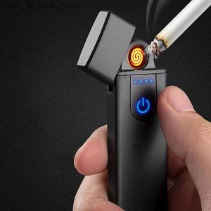 Briquets USB chargeant la lumière sensible au toucher portable filament de tungstène sans flamme cigare lumière cadeau pour hommes petite surprise Q240305