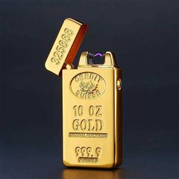 Aanstekers USB-plasmaboogaansteker Oplaadbare elektrische winddichte sigarettenrookaccessoires Elektronische goudstaaf Cadeaus voor mannen