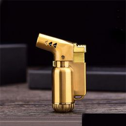 Briquets de poche en gros 1300C Jet Flamme Torche réglable coupe-vent Butane Gaz Cigarette Briquet de soudage pour tuyaux de cuillère Drop Deliv Dhqzg