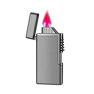 Briquet coupe-vent à flamme rouge, Jet Butane sans gaz, torche plate créative pour hommes, accessoires pour fumer, outil de jouets