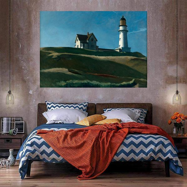 Phare Hill Huile Peinture sur toile Décor à la maison Decor à la main HD Imprimé HD Impression Art Picture Personnalisation est acceptable 21060336