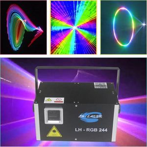 Éclairage d'éclairage extérieur à modulation analogique d'animation RVB polychrome de 2500 MW avec projecteur laser de scène disco DMX512 et ILDA