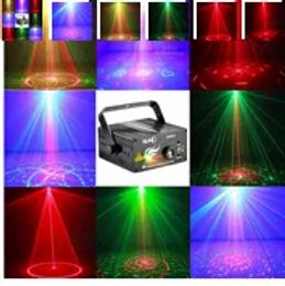Verlichtingsvrije verzending, 3 lens 40 patronen Hot Black Mini Projector Red Green Blue DJ Disco Light Stage Xmas Party Laser Lighting Show 110