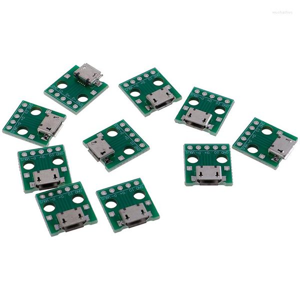 Accessoires d'éclairage 10/20 pcs Micro USB vers DIP Adaptateur 5 broches Connecteurs femelles PCB Convertisseur Board