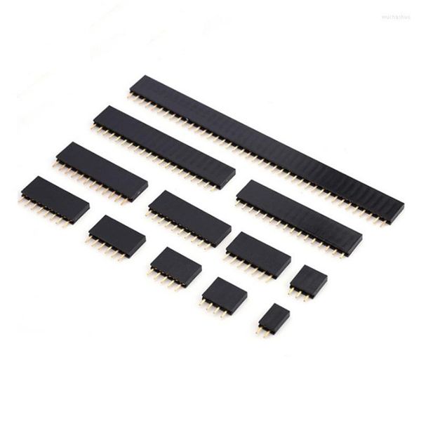 Accessoires d'éclairage 10pcs 2.54mm Simple Rangée Pin Femelle Header Socket 1 2p 3p 4p 5p 6p 7p 8p 9/10/12/14/16/20P 40 Broches PITCH Bande Connecteur