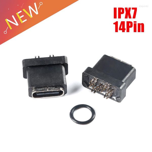 Accesorios de iluminación 10 uds/2 uds Micro USB 3,1 impermeable IPX7 tipo C conector de alimentación Jack 14PIN enchufe Vertical tipo C puerto de carga