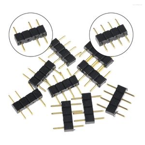 Accessoires d'éclairage 10 pièces LED connecteur adaptateur 3Pin 4Pin aiguille mâle Type Double pour RGB 3528 bande lumineuse