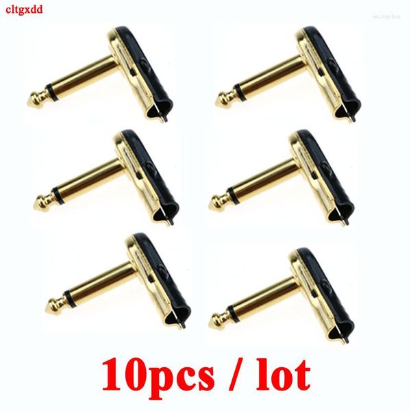 Accessoires d'éclairage 10 pièces/lot 6.35mm Mono Jack Angle droit 2 pôles prise mâle guitare Phono 1/4 pouces pour Instrument à pédale d'effet